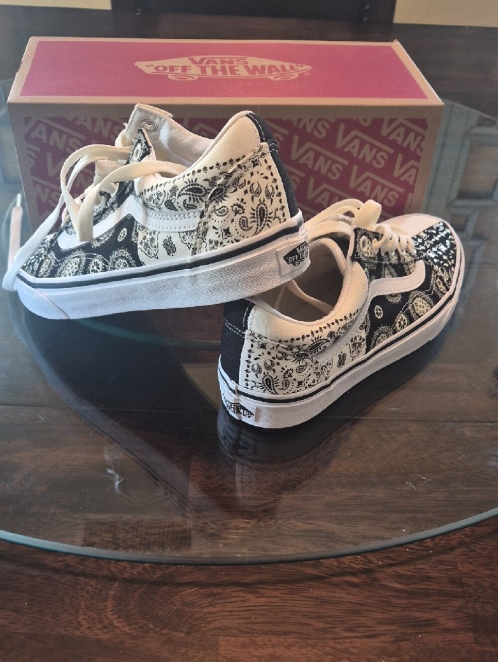 Vans Black & White Paisley Old Skool Sneakers - Picture 3 of 5